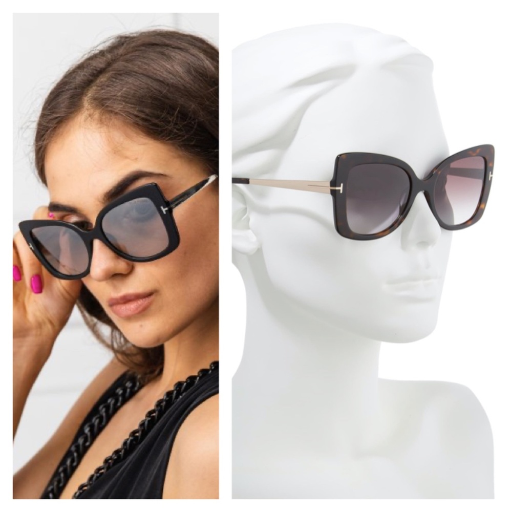 New TOM FORD Gianna Butterfly Havana Sunglasses - Picture 4 of 16